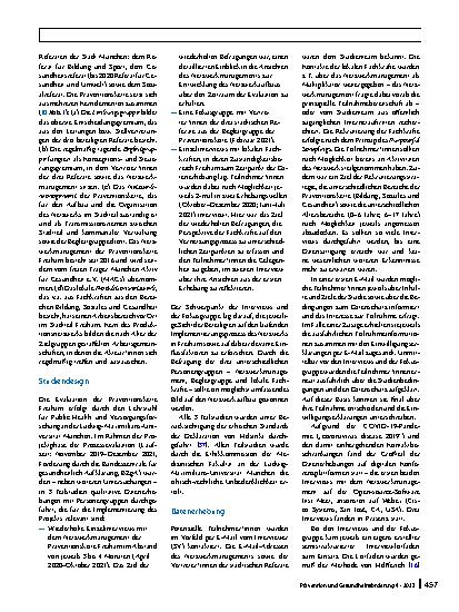 Vorschauseite 4: Einflussfaktoren beim Aufbau von Präventionsketten in Neubaugebieten am Beispiel des Münchner Stadtteils Freiham – eine qualitative Studie