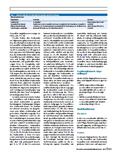 Vorschauseite 2: Protokoll zur Durchführung eines Scoping Reviews zur Gesundheit von (dual) Studierenden in Gesundheitsfachberufen im deutschsprachigen Raum