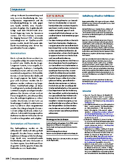 Vorschauseite 5: Protokoll zur Durchführung eines Scoping Reviews zur Gesundheit von (dual) Studierenden in Gesundheitsfachberufen im deutschsprachigen Raum