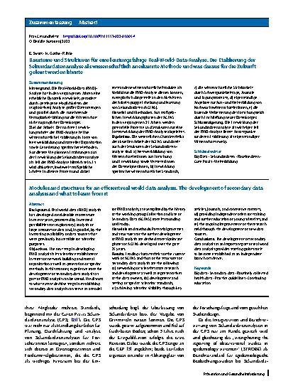 Vorschauseite 3: Bausteine und Strukturen für eine leistungsfähige Real-World-Data-Analyse