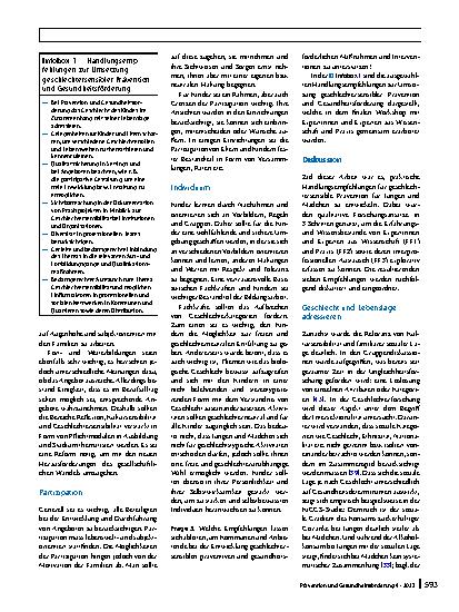 Vorschauseite 5: Geschlechtersensible Prävention und Gesundheitsförderung für Kinder: Chancen und Herausforderungen bei der Umsetzbarkeit
