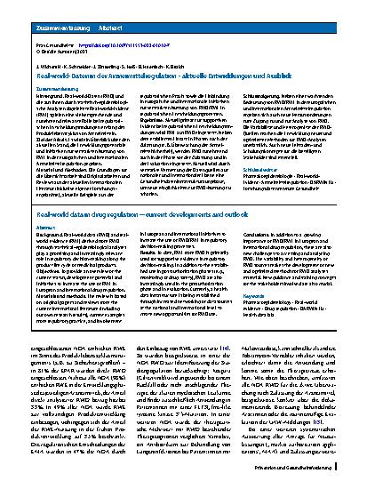Vorschauseite 3: Real-world-Daten in der Arzneimittelregulation – aktuelle Entwicklungen und Ausblick