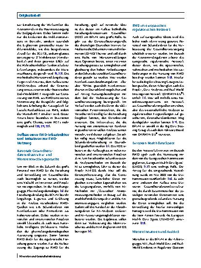 Vorschauseite 6: Real-world-Daten in der Arzneimittelregulation – aktuelle Entwicklungen und Ausblick