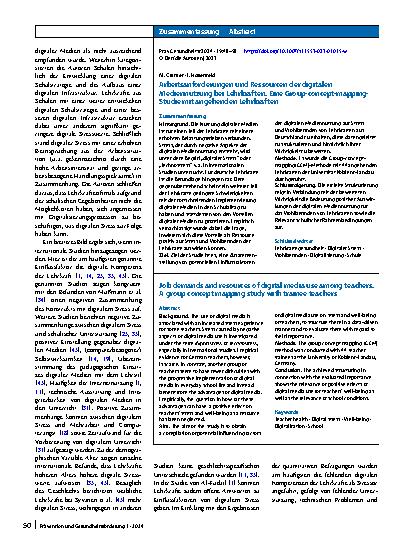 Vorschauseite 3: Arbeitsanforderungen und Ressourcen der digitalen Mediennutzung bei Lehrkräften