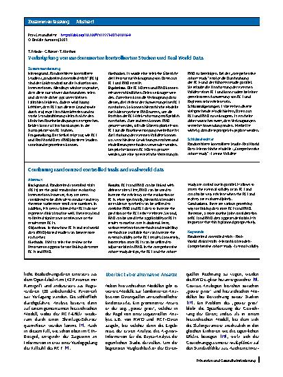 Vorschauseite 3: Verknüpfung von randomisierten kontrollierten Studien und Real World Data
