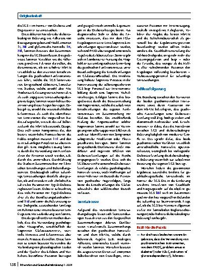 Vorschauseite 6: Selbst eingeschätzte kognitive Glukosesensitivität: Zusammenhang mit Langzeitblutzuckerspiegel und diabetesbedingter Belastung bei Individuen mit Typ-1-Diabetes