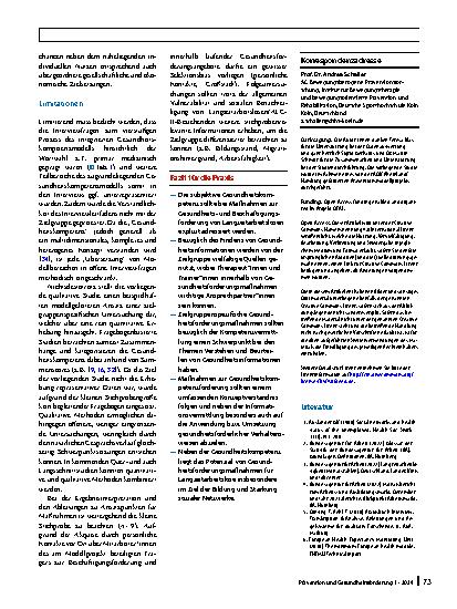 Vorschauseite 6: Subjektive Gesundheitskompetenz von Langzeitarbeitslosen – eine qualitative Studie