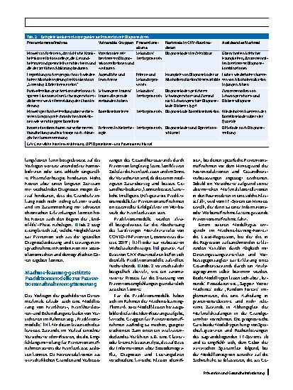 Vorschauseite 5: Prävention und Kostenkontrolle im Gesundheitswesen