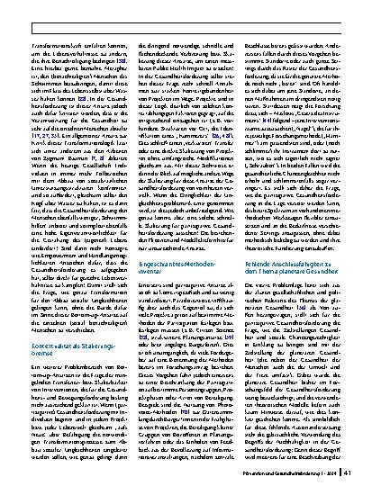 Vorschauseite 2: Gesundheitsförderung im Reallabor?
