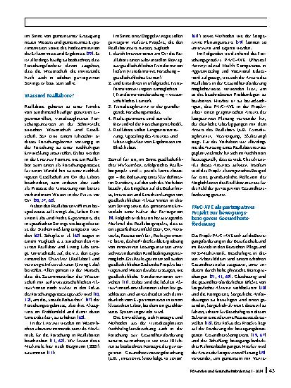 Vorschauseite 4: Gesundheitsförderung im Reallabor?