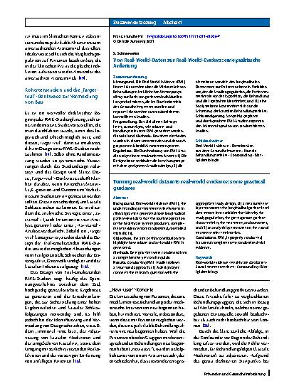 Vorschauseite 3: Von Real-World-Daten zur Real-World-Evidenz: eine praktische Anleitung