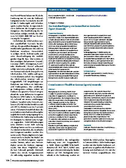 Vorschauseite 3: Die Berücksichtigung von Gesundheit in deutschen (Sport‑)Curricula
