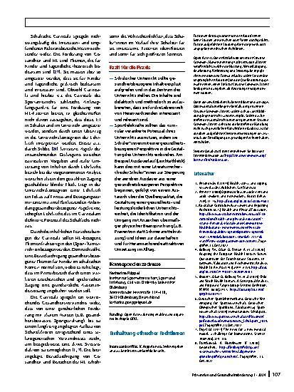 Vorschauseite 6: Die Berücksichtigung von Gesundheit in deutschen (Sport‑)Curricula