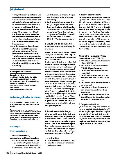 Vorschauseite 6: Gesundheitsinformationen in der Pandemie – Wahrnehmungen von Menschen mit einer chronisch obstruktiven Lungenerkrankung