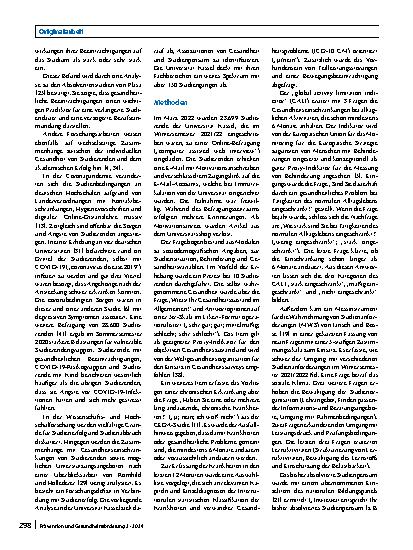 Vorschauseite 2: Gesundheit und Studienpensum von Studierenden: Ergebnisse eines Gesundheitssurveys an der Universität Kassel