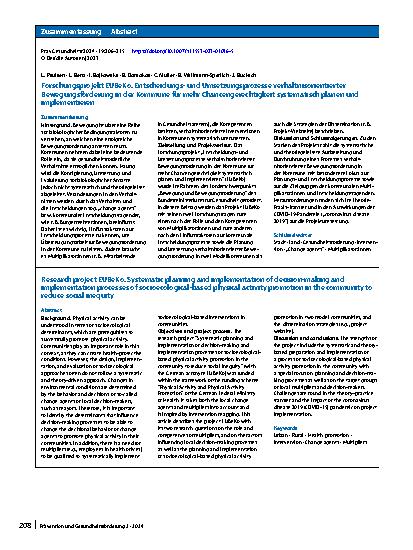 Vorschauseite 3: Forschungsprojekt EUBeKo