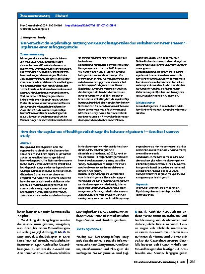 Vorschauseite 3: Wie verändert die regelmäßige Nutzung von Gesundheitsportalen das Verhalten von Patient*innen? – Ergebnisse einer Befragungsstudie