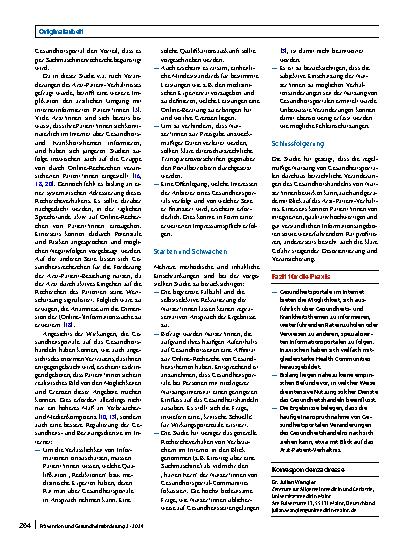 Vorschauseite 6: Wie verändert die regelmäßige Nutzung von Gesundheitsportalen das Verhalten von Patient*innen? – Ergebnisse einer Befragungsstudie