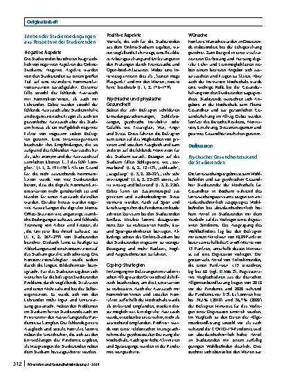 Vorschauseite 5: Psychische Gesundheit Studierender während des Online-Studiums im Zuge der COVID-19-Pandemie – quantitative und qualitative Befunde
