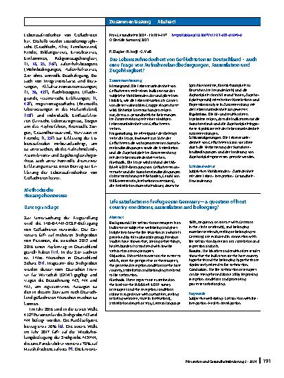 Vorschauseite 3: Die Lebenszufriedenheit von Geflüchteten in Deutschland – auch eine Frage von Aufnahmelandbedingungen, Assimilation und Zugehörigkeit?