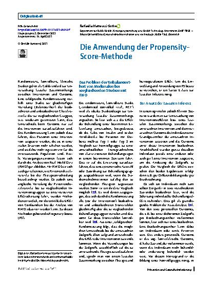 Vorschauseite 1: Die Anwendung der Propensity-Score-Methode