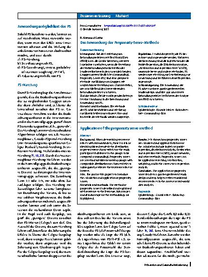 Vorschauseite 3: Die Anwendung der Propensity-Score-Methode