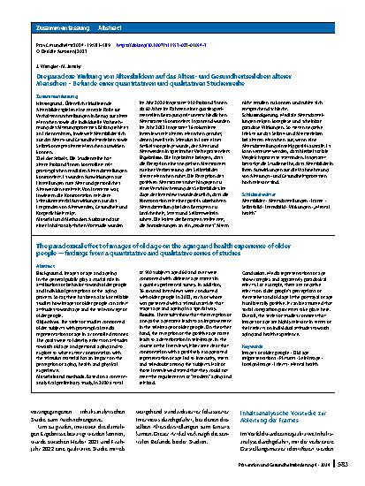 Vorschauseite 3: Die paradoxe Wirkung von Altersbildern auf das Altersund Gesundheitserleben älterer Menschen – Befunde einer quantitativen und qualitativen Studienreihe