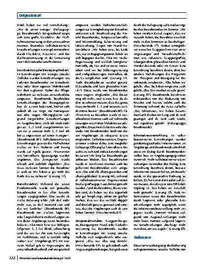 Vorschauseite 4: Soziale Teilhabe in Pflegeheimen während der COVID-19-Pandemie („coronavirus disease 2019“)