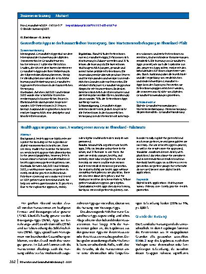 Vorschauseite 3: Gesundheits-Apps in der hausärztlichen Versorgung