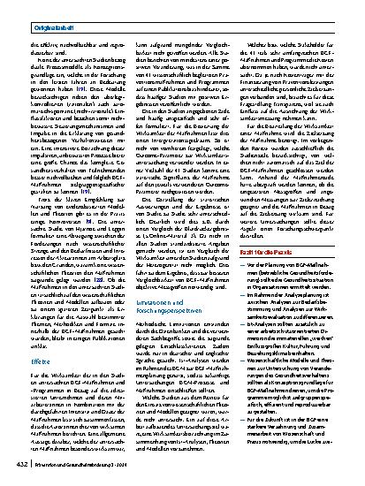 Vorschauseite 6: Ist-Analysen, Theorien und Effekte in evaluierten Interventionen der betrieblichen Gesundheitsförderung (BGF)