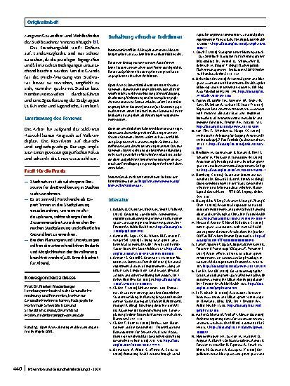 Vorschauseite 6: Die Bedeutung von Stadtnatur für die Gesundheit