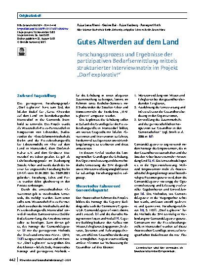 Vorschauseite 1: Gutes Altwerden auf dem Land