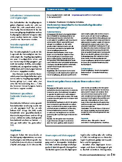 Vorschauseite 3: Wie bewerten Einsatzkräfte der Bereitschaftspolizei ihre Einsatzverpflegung?