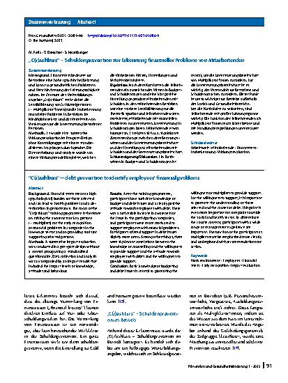 Vorschauseite 3: „C(r)ashkurs“ – Schuldenprävention zur Erkennung finanzieller Probleme von Mitarbeitenden