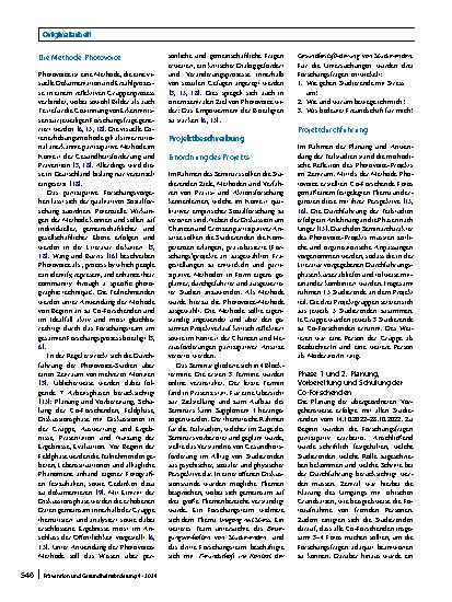 Vorschauseite 2: Die partizipative Methode Photovoice im Kontext Gesundheitsförderung