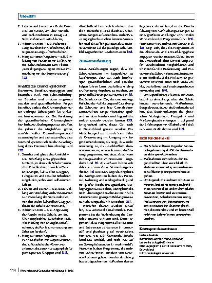Vorschauseite 4: Schule als Ort der Cannabisprävention – Was wir von Kanada lernen können
