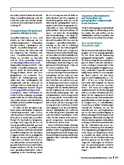 Vorschauseite 2: Neue Herausforderungen der Gesundheitsförderung in Kindertageseinrichtungen nach der Pandemie – Fachkräftegesundheit im Fokus