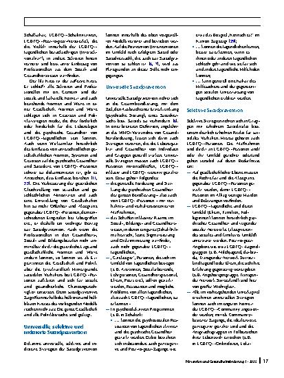 Vorschauseite 5: Suizidprävention für LGBTQ+-Jugendliche: Notwendigkeit, Modell und Zugänge