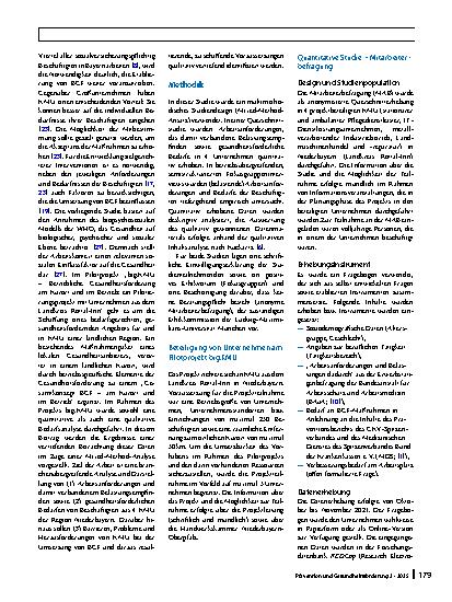 Vorschauseite 2: Gestaltung einer gesundheitsgerechten Arbeitsumgebung: Was brauchen Beschäftigte in kleinen und mittleren Betrieben im ländlichen Raum?