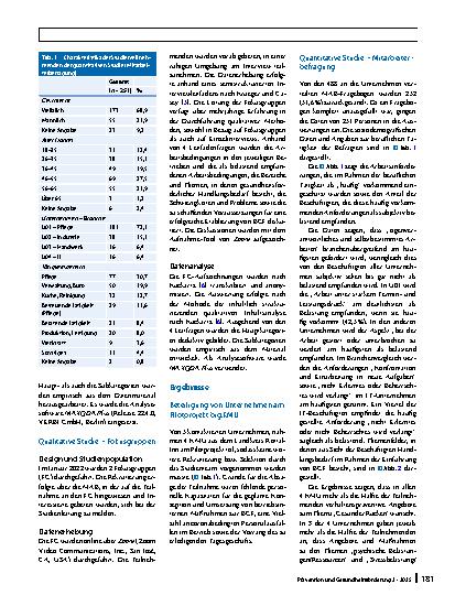 Vorschauseite 4: Gestaltung einer gesundheitsgerechten Arbeitsumgebung: Was brauchen Beschäftigte in kleinen und mittleren Betrieben im ländlichen Raum?