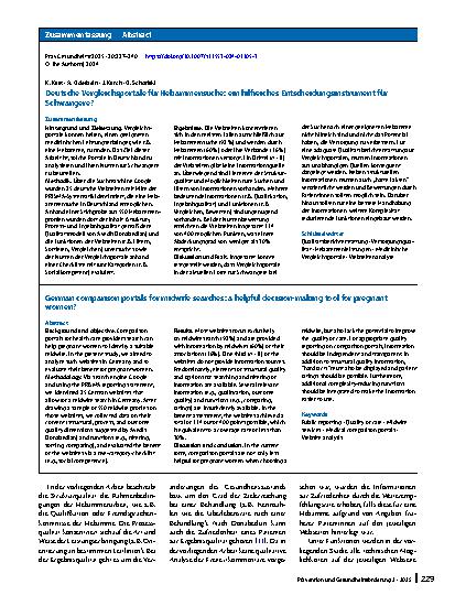 Vorschauseite 3: Deutsche Vergleichsportale für Hebammensuche: ein hilfreiches Entscheidungsinstrument für Schwangere?