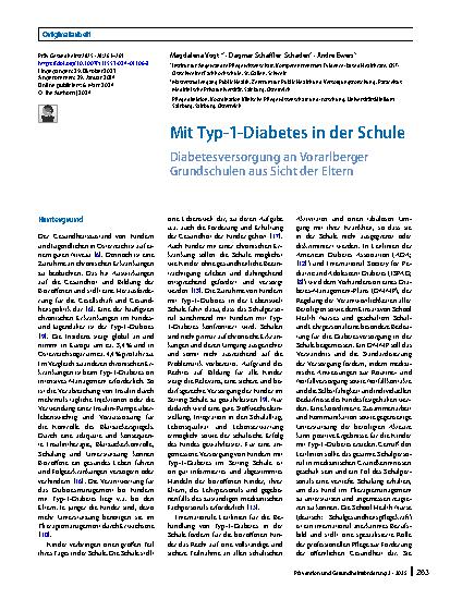 Vorschauseite 1: Mit Typ-1-Diabetes in der Schule