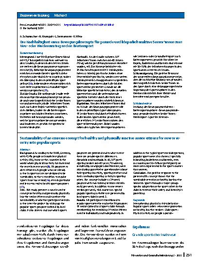 Vorschauseite 3: Die Nachhaltigkeit eines Bewegungskonzepts für gesunde und körperlich inaktive Senior*innen zum Neuoder Wiedereinstieg in den Breitensport