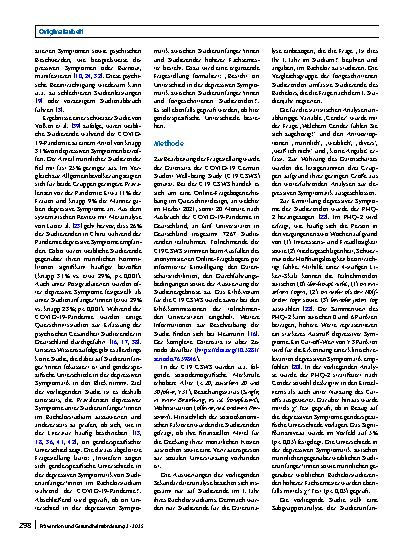 Vorschauseite 2: Genderspezifische Unterschiede depressiver Symptome von Studienanfänger*innen während der COVID-19-Pandemie