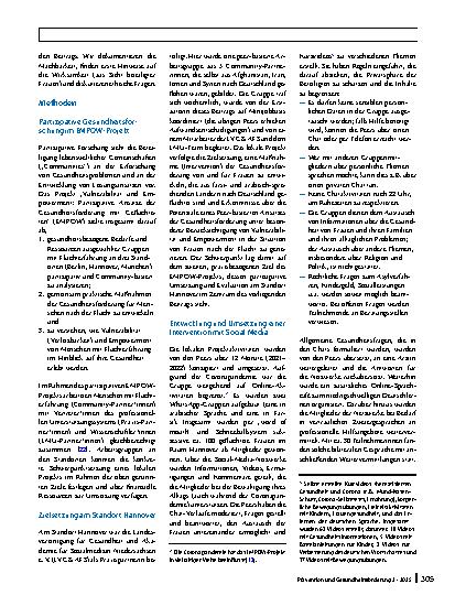 Vorschauseite 2: Gesundheitsförderung mit geflüchteten Frauen: Stärken und Herausforderungen eines Peer-Ansatzes