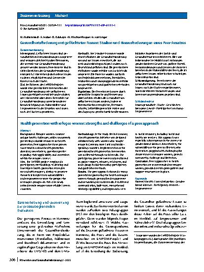 Vorschauseite 3: Gesundheitsförderung mit geflüchteten Frauen: Stärken und Herausforderungen eines Peer-Ansatzes