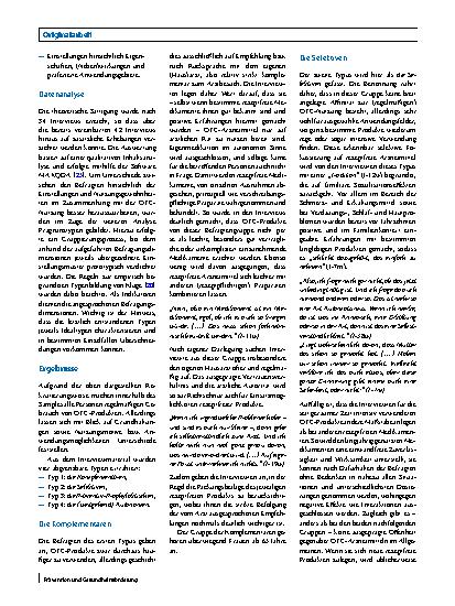 Vorschauseite 4: „Diese Pillchen haben noch niemandem geschadet, die kann man bedenkenlos nehmen“ – eine typisierende Studie zu Einstellungen und Nutzungsgewohnheiten hausärztlicher Patient*innen…