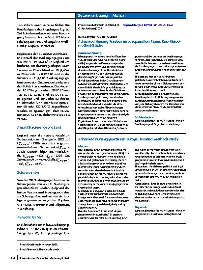 Vorschauseite 3: Advanced Nursing Practice im europäischen Raum