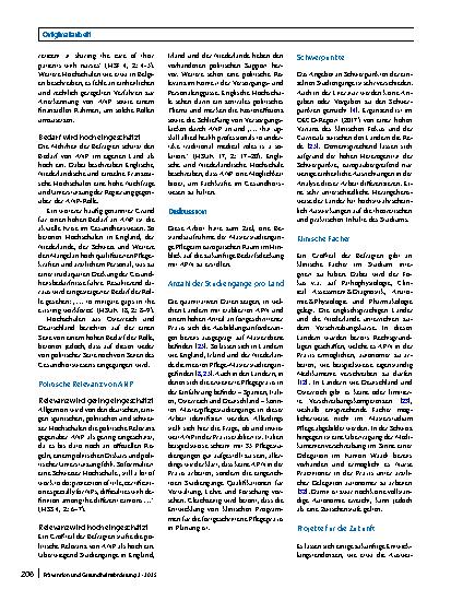 Vorschauseite 5: Advanced Nursing Practice im europäischen Raum