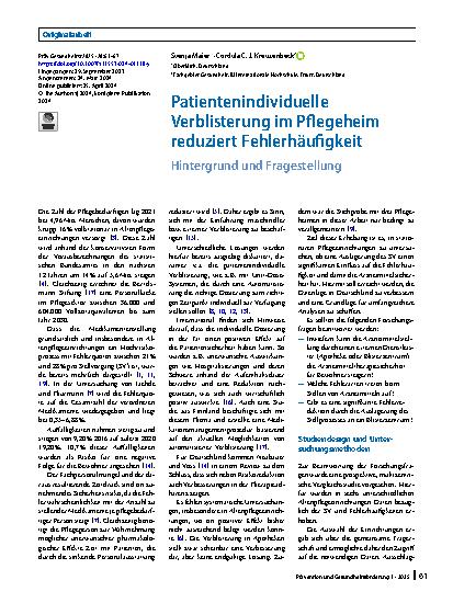 Vorschauseite 1: Patientenindividuelle Verblisterung im Pflegeheim reduziert Fehlerhäufigkeit